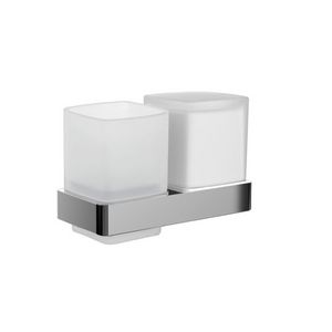 Loft glashouder/zeepdispenser stolpbeker gesatineerd chroom