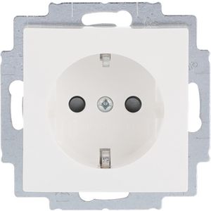 Wandcontactdoos randaarde kv centraalplaat inbouw SI-B-alpin wit