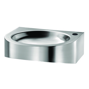 Wastafel vert. uitgang kraangat Ø35 R XS RVS 304 mat