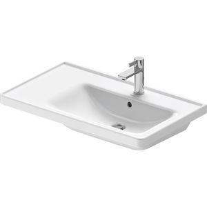 D-NEO #237080 wastafel 800mm wit met kraangat met overloop