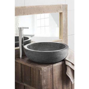 Fonteinset Elena rond 40X12cm natuursteen zwart