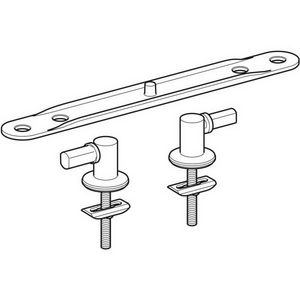 Set scharnieren voor closetzitting bevestiging langs boven