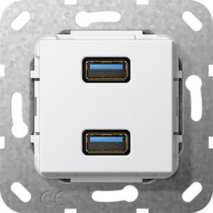 USB 3.0 A 2-voudig verloopkab. Basiselement zuiver wit