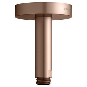 Douchearm voor plafOnd met rond rozet 100mm rood goud geborsteld