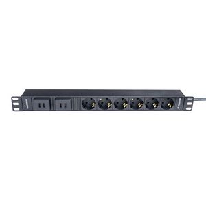 PowRblock 19" Horizontal 6 x Schuko + 4 x USB