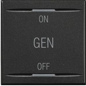Wipschakelaar antraciet ON GEN OFF 2f 2 modulen VVE=10