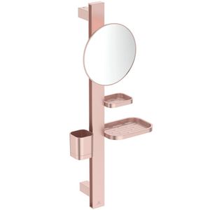Accessoire bar Alu+ S700 met spiegel rond ø200mm Rose incl. bevestigingsmateriaal