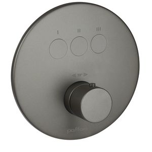 Afbouwdeel CPT019 v. douchemengkraan rond 3 uitgangen thermostatisch mercury grijs