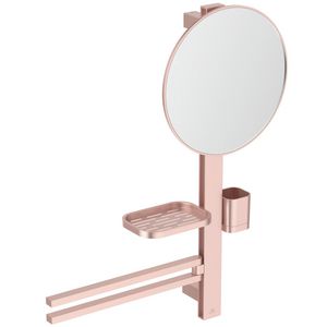Accessoire bar Alu+ M700 met spiegel rond ø320mm Rose incl. bevestigingsmateriaal