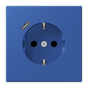 Wandcontactdoos met R/A + lader USB C Saf+ LC4320K blauw
