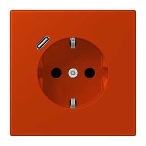 Wandcontactdoos met R/A + lader USB C Saf+ LC4320A rood