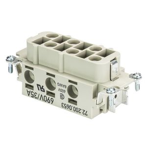 Contactblok binnenwerk busdeel 6-polig schroef 690/35 VVE=10