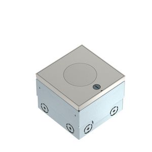 Vloerdoos met tubus, leeg 140x140x110 rvs