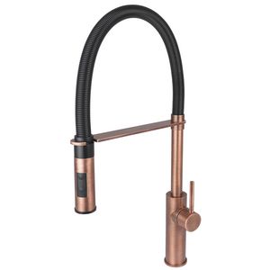 Keukenmengkraan Prof. Minimal sproeier ABS  geborsteld koper