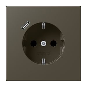 Wandcontactdoos met R/A + lader USB C Saf+ LC32140