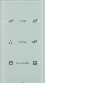 Tastsensor KNX-touch geconfig. 3-v berker R.3 glas polarwit