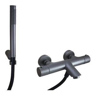 Therm. bad/douche kr. regelbare doucheset mercury grijs