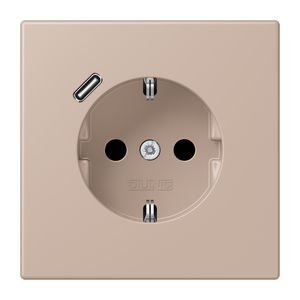 Wandcontactdoos met R/A + lader USB C Saf+ LC32131