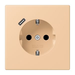 Wandcontactdoos met R/A + lader USB C Saf+ LC32122