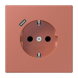 Wandcontactdoos met R/A + lader USB C Saf+ LC32121