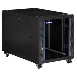 Patchkast 19" D1000xB600x12HU rook-glazen Deur