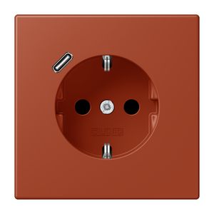 Wandcontactdoos met R/A + lader USB C Saf+ LC32110