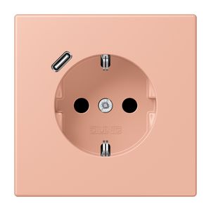 Wandcontactdoos met R/A + lader USB C Saf+ LC32102