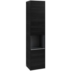 Hoge kast SUBWAY 3.0 400x1710x362mm Black Oak C58800AB greep alu. glans