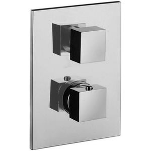 Inbouw LEVEL douchethermostaat met omsteller-3 uitgangen. Complee chroom