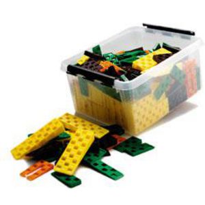 Doos assorti Quix wiggen 245st. (70 groen/60 oranje /75 bruin 40 geel)