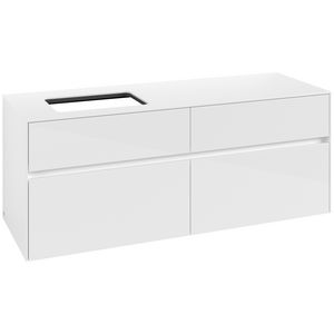 Wastafelonderkast Collaro 1400x548x500mm Glossy White C11700DH