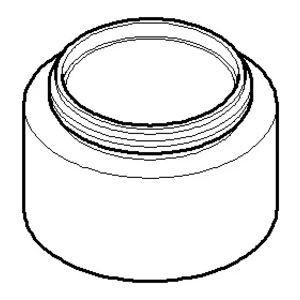 Beluchter mouw 24x17,5mm chr