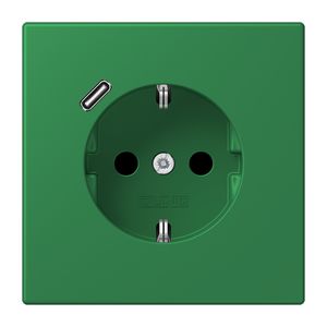 Wandcontactdoos met R/A + lader USB C Saf+ LC32050 groen