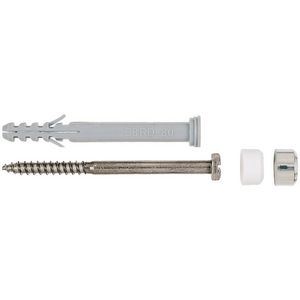 Set a 2 potschroeven 6-kant rvs 6x65mm S8RD80WCR incl. plug +kapjes wit+chroom