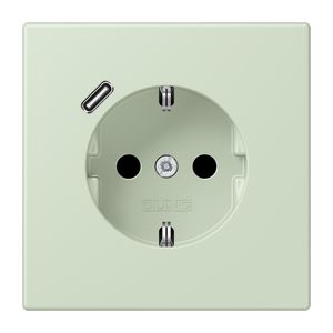 Wandcontactdoos met R/A + lader USB C Saf+ LC32042