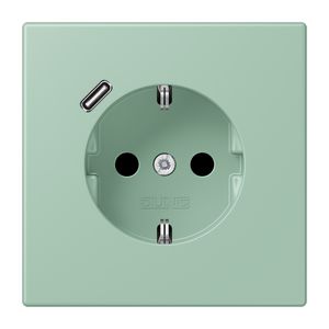 Wandcontactdoos met R/A + lader USB C Saf+ LC32041