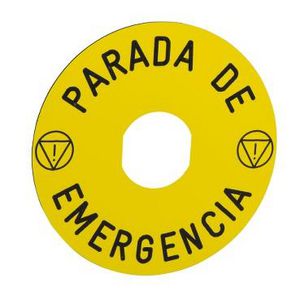 Etiket 90mm noodstopPARADA DE EMERGENCIA" XB4/XB5 VVE=10