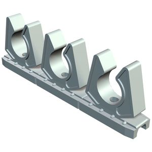 Klemstrook (3 klemmen) 24mm polyethyleen cremewit RAL9001 VVE=25