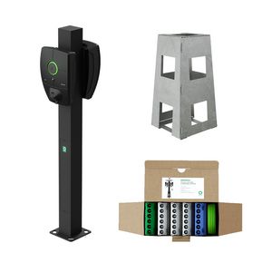 Montagepaal Q9MSL tbv 2xZaptec Pro, incl fundering