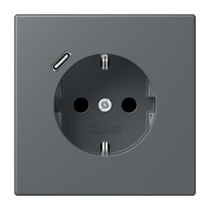 Wandcontactdoos met R/A + lader USB C Saf+ LC32010