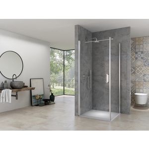 Deur Li/Re+zijwand.stab 6mmHE 200x90-92