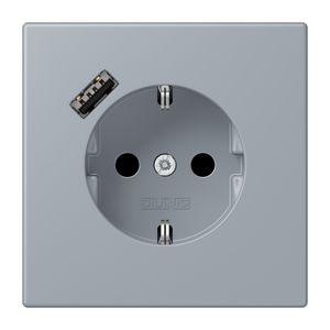Wandcontactdoos met R/A + lader USB A Saf+ LC4320O