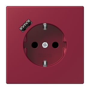 Wandcontactdoos met R/A + lader USB A Saf+ LC4320M