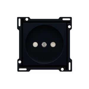 Afwerkingsset stopcontact z. aarding met besch.afsl. black