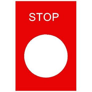 Etiket 30x40mmSTOP" Zwart/rood Harmony XB4/XB5 VVE=10