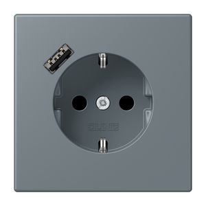 Wandcontactdoos met R/A + lader USB A Saf+ LC4320H