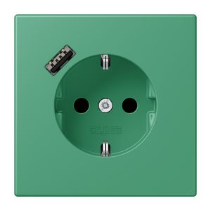 Wandcontactdoos met R/A + lader USB A Saf+ LC4320G
