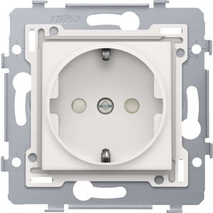 Stopcontact 71x71mm insteek sokkel/afw.set white