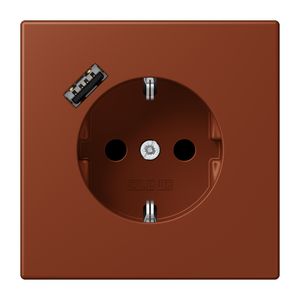 Wandcontactdoos met R/A + lader USB A Saf+ LC4320D