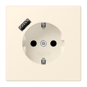 Wandcontactdoos met R/A + lader USB A Saf+ LC4320B